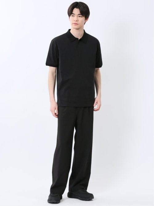 ストレッチ ニット衿 半袖ポロシャツ