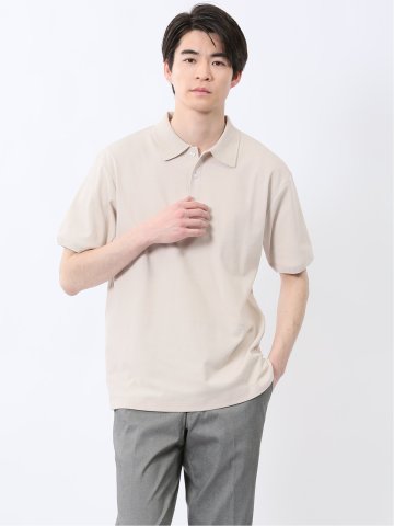ストレッチ ニット衿 半袖ポロシャツ