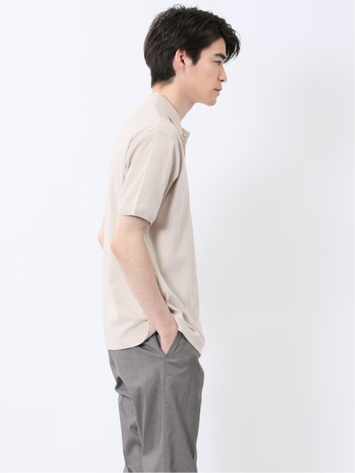 ストレッチ ニット衿 半袖ポロシャツ