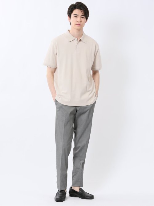 ストレッチ ニット衿 半袖ポロシャツ