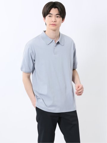 ストレッチ ニット衿 半袖ポロシャツ
