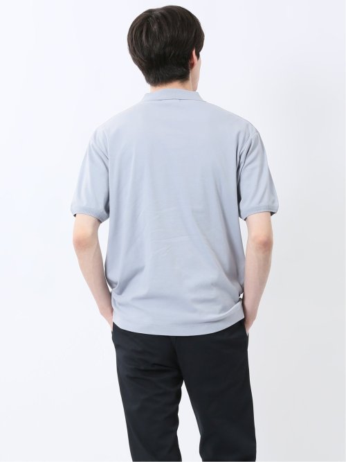 ストレッチ ニット衿 半袖ポロシャツ