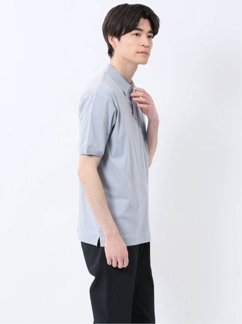 ストレッチ ニット衿 半袖ポロシャツ