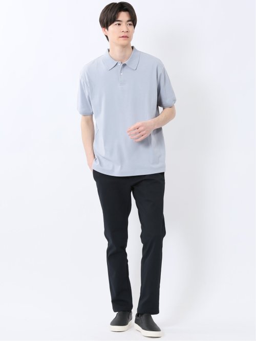 ストレッチ ニット衿 半袖ポロシャツ
