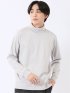Tシャツ メンズ 長袖 ストレッチ 抗菌防臭 UV 綿 コットン 無地 シルケット スムス タートルネック ドレスT