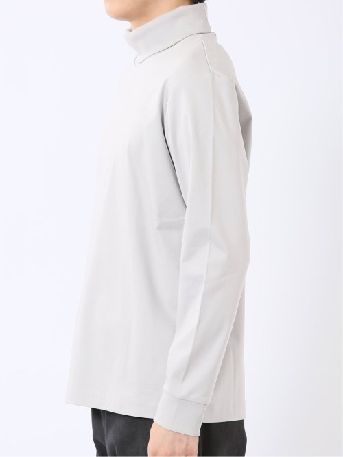 Tシャツ メンズ 長袖 ストレッチ 抗菌防臭 UV 綿 コットン 無地 シルケット スムス タートルネック ドレスT
