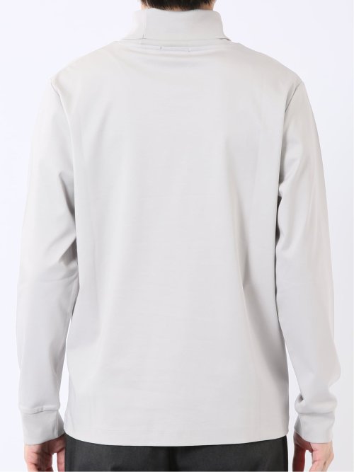 Tシャツ メンズ 長袖 ストレッチ 抗菌防臭 UV 綿 コットン 無地 シルケット スムス タートルネック ドレスT