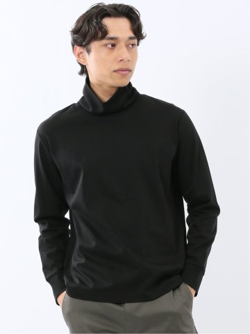 【DRESS T-SHIRT】シルケットスムス タートルネック 長袖Tシャツ