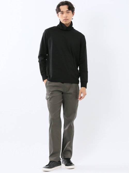 【DRESS T-SHIRT】シルケットスムス タートルネック 長袖Tシャツ