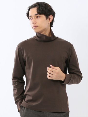 【DRESS T-SHIRT】シルケットスムス タートルネック 長袖Tシャツ