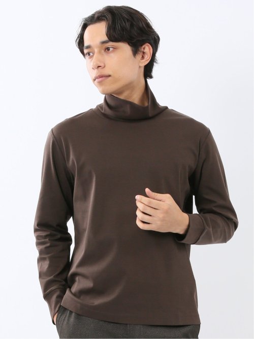 【DRESS T-SHIRT】シルケットスムス タートルネック 長袖Tシャツ