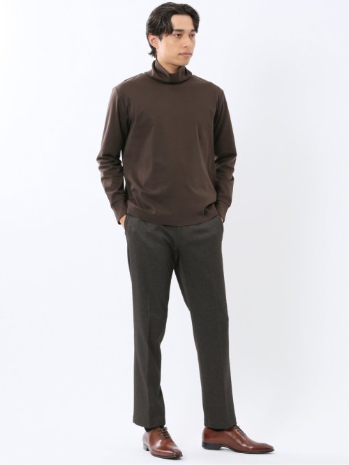 【DRESS T-SHIRT】シルケットスムス タートルネック 長袖Tシャツ