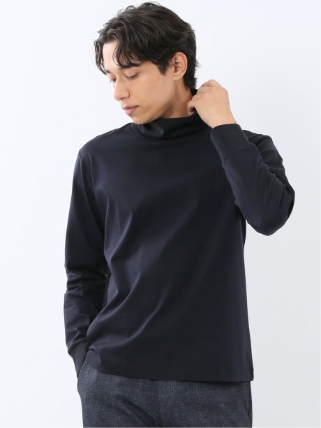 【DRESS T-SHIRT】シルケットスムス タートルネック 長袖Tシャツ