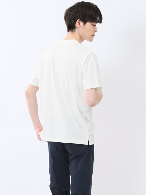 接触冷感 モックネック半袖Tシャツ