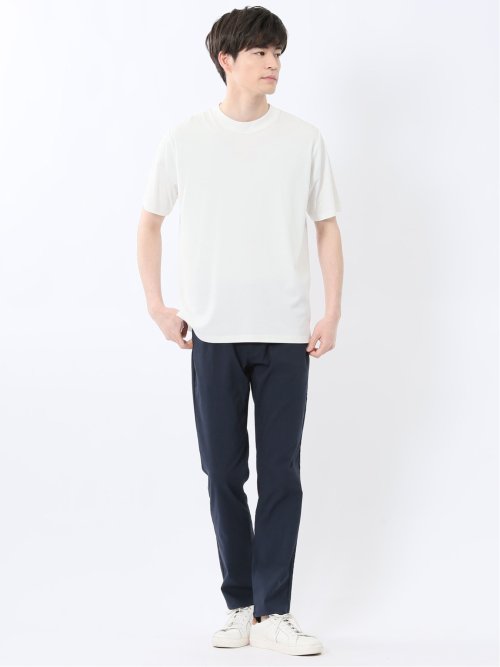 接触冷感 モックネック半袖Tシャツ