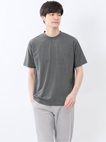 接触冷感 モックネック半袖Tシャツ