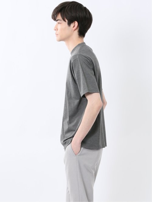 接触冷感 モックネック半袖Tシャツ