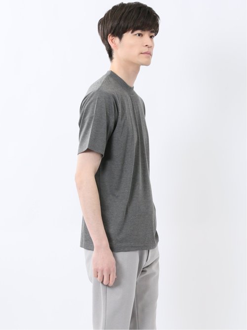 接触冷感 モックネック半袖Tシャツ