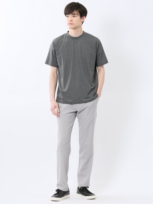 接触冷感 モックネック半袖Tシャツ