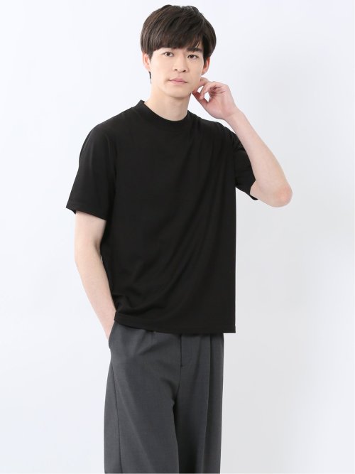 接触冷感 モックネック半袖Tシャツ(S 05黒): トップス | TAKA-Q ONLINE