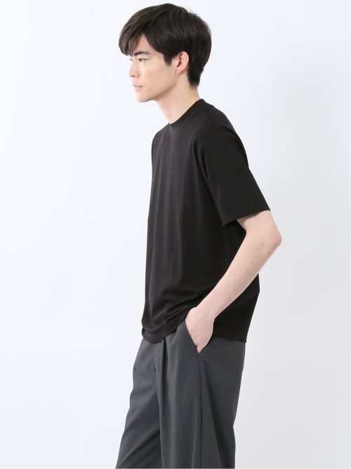 接触冷感 モックネック半袖Tシャツ