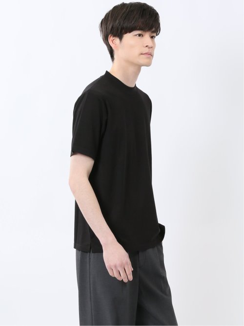 接触冷感 モックネック半袖Tシャツ