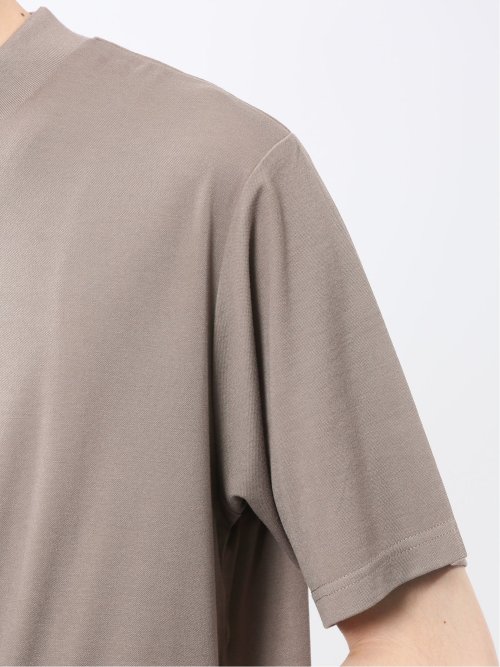 接触冷感 モックネック半袖Tシャツ