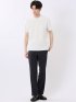 シルケット リンクス ボーダー スロープネック 半袖 Tシャツ