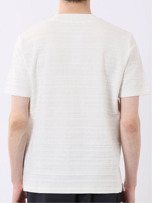シルケット リンクス ボーダー スロープネック 半袖 Tシャツ
