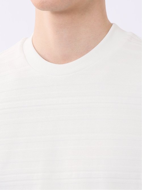 シルケット リンクス ボーダー スロープネック 半袖 Tシャツ