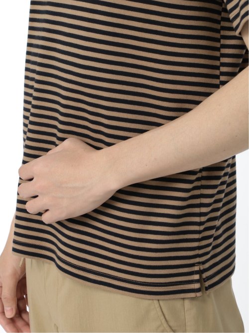 【DRESS T-SHIRT】AIR SILKETE ボーダー柄 クルーネック半袖Ｔシャツ