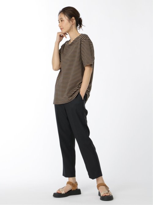 【DRESS T-SHIRT】AIR SILKETE ボーダー柄 クルーネック半袖Ｔシャツ