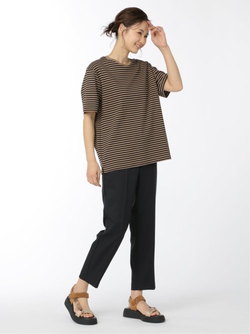 【DRESS T-SHIRT】AIR SILKETE ボーダー柄 クルーネック半袖Ｔシャツ