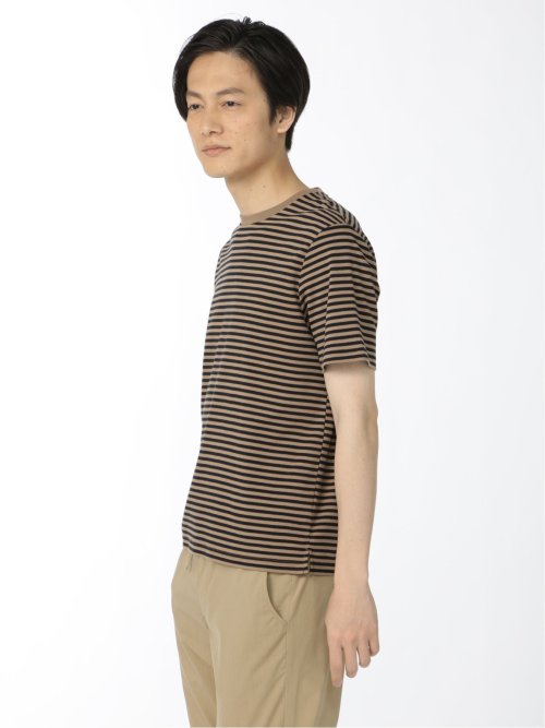 【DRESS T-SHIRT】AIR SILKETE ボーダー柄 クルーネック半袖Ｔシャツ