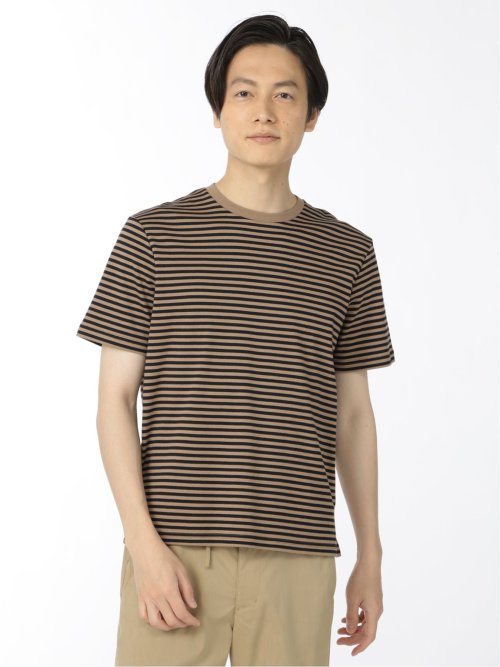【DRESS T-SHIRT】AIR SILKETE ボーダー柄 クルーネック半袖Ｔシャツ