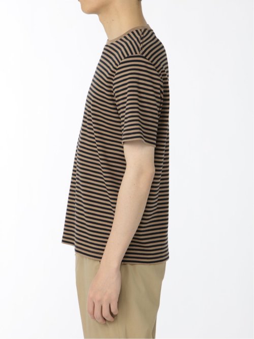 【DRESS T-SHIRT】AIR SILKETE ボーダー柄 クルーネック半袖Ｔシャツ