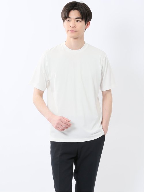 接触冷感 スロープネック半袖Tシャツ
