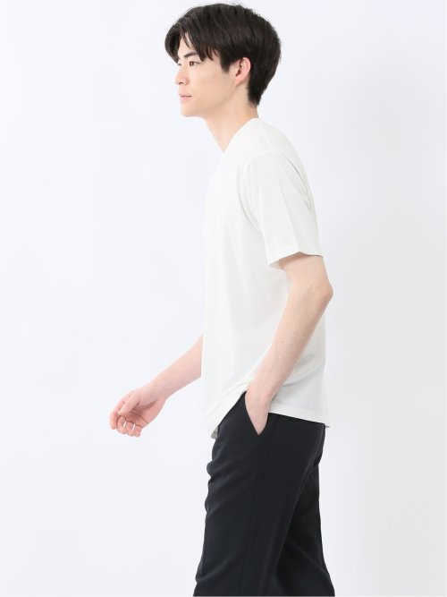 接触冷感 スロープネック半袖Tシャツ