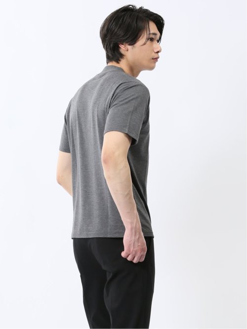 接触冷感 スロープネック半袖Tシャツ