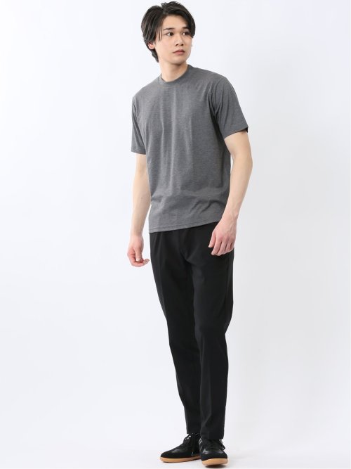 接触冷感 スロープネック半袖Tシャツ