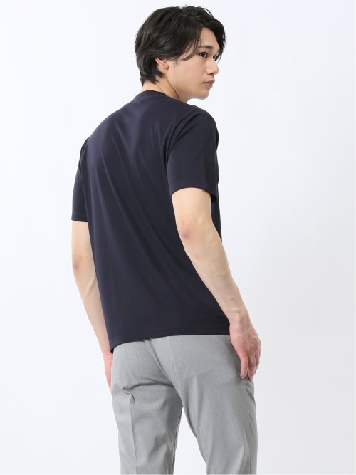 接触冷感 スロープネック半袖Tシャツ