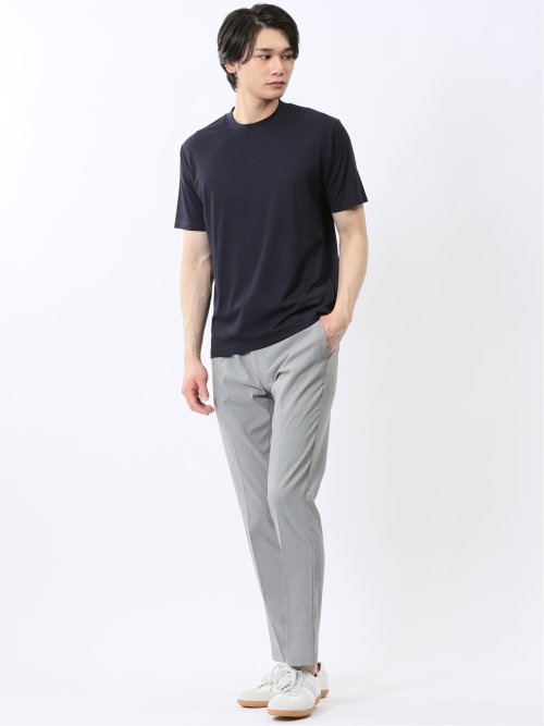 接触冷感 スロープネック半袖Tシャツ