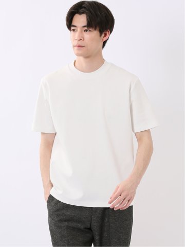 【DRESS T-SHIRT】シルケットポンチ スロープネック 半袖 Tシャツ