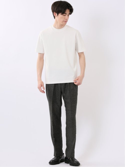【DRESS T-SHIRT】シルケットポンチ スロープネック 半袖 Tシャツ