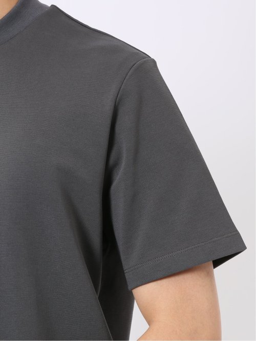 ストレッチ 接触冷感 抗菌防臭 UV シルケットポンチ 綿混 スロープネック 半袖 Tシャツ メンズ