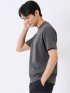 ストレッチ 接触冷感 抗菌防臭 UV シルケットポンチ 綿混 スロープネック 半袖 Tシャツ メンズ