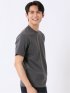 ストレッチ 接触冷感 抗菌防臭 UV シルケットポンチ 綿混 スロープネック 半袖 Tシャツ メンズ