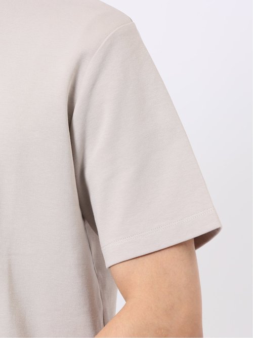 ストレッチ 接触冷感 抗菌防臭 UV シルケットポンチ 綿混 スロープネック 半袖 Tシャツ メンズ