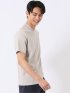 ストレッチ 接触冷感 抗菌防臭 UV シルケットポンチ 綿混 スロープネック 半袖 Tシャツ メンズ