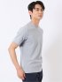ストレッチ 接触冷感 抗菌防臭 UV シルケットポンチ 綿混 スロープネック 半袖 Tシャツ メンズ